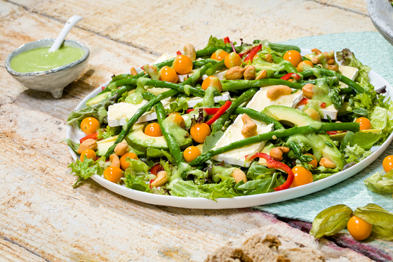 Salad with physalis berries