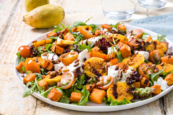 Sweet potato salad with cactus figs