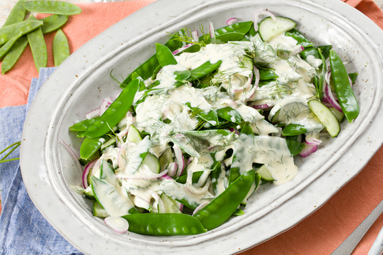 Fresh mangetout salad