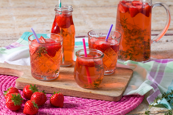 Strawberry-thyme lemonade