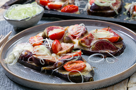 Gegrilde Aubergine Met Vijgen