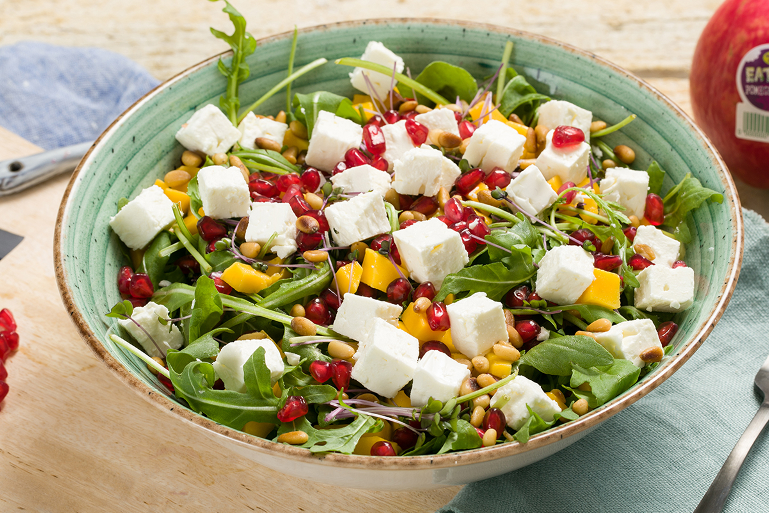 Granaatappelsalade Met Mango En Rucola