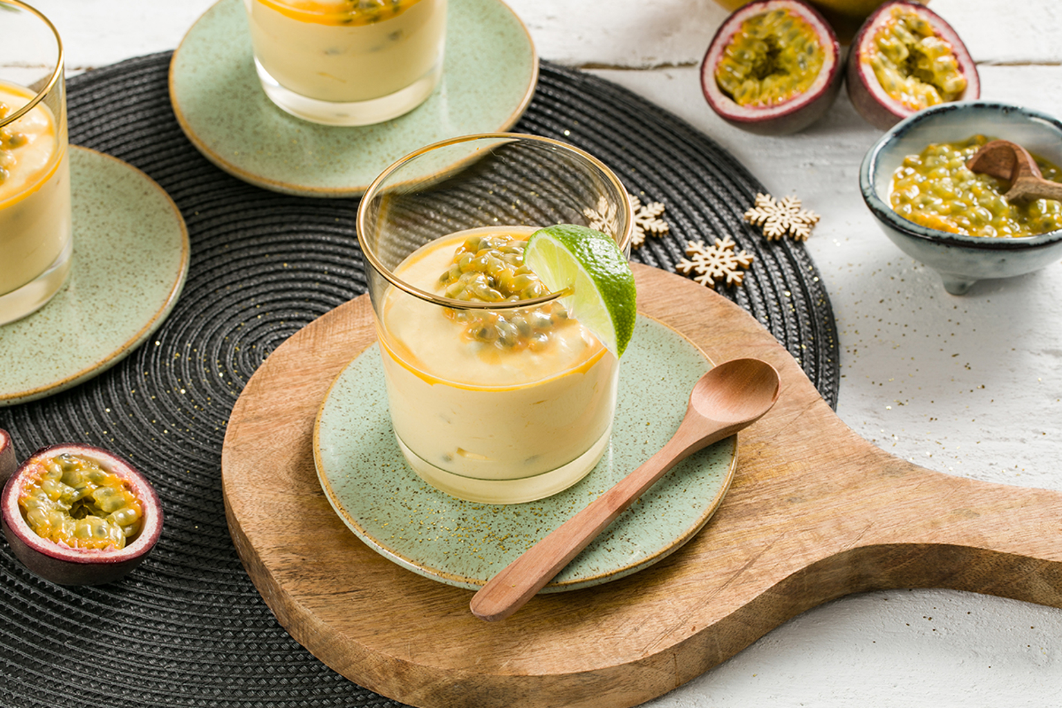 Mango passion fruit mousse