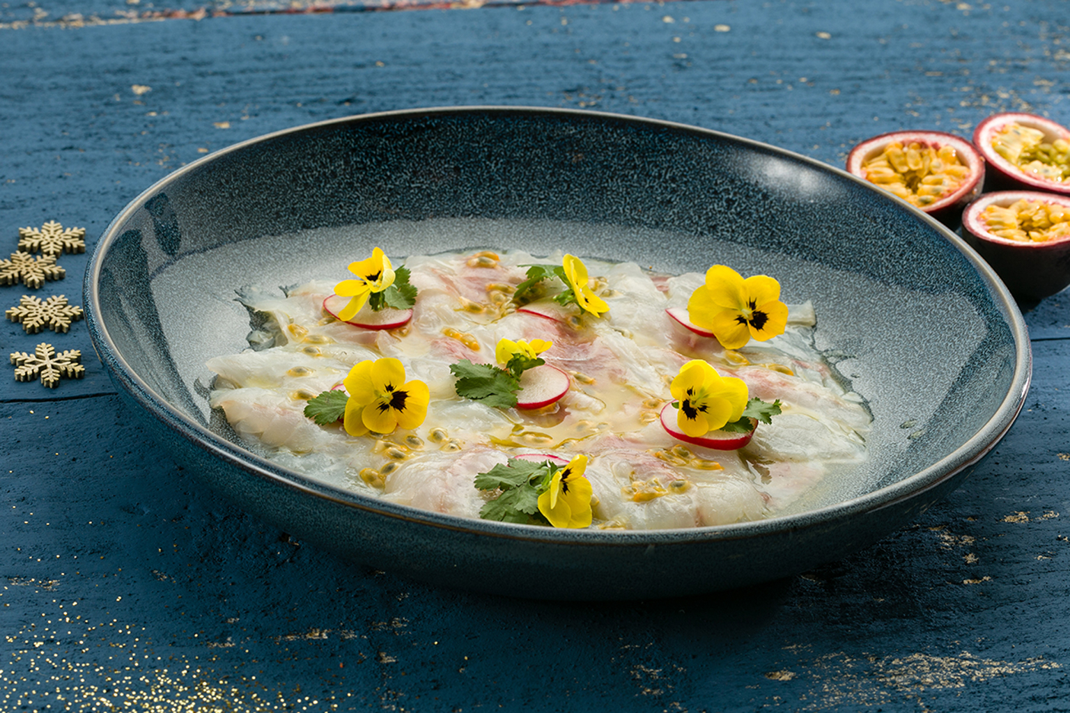 Seebarsch-Passionsfrüchte-Ceviche